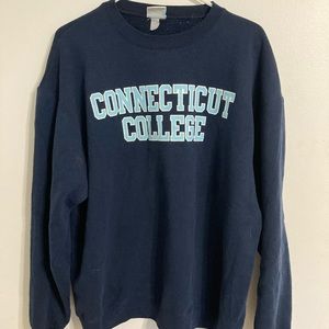 CHAMPION Connecticut college size XL crew neck blue with light blue writing